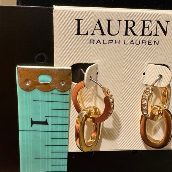 Lauren Ralph Lauren Gold Link Earrings - Picture 2 of 3